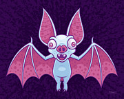 Albino Vampire Bat Digital Art by John Schwegel