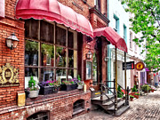 Alexandria VA - Red Awnings on King Street Photograph by Susan Savad Alexandria VA - Red Awnings on King Street Photograph by Susan Savad