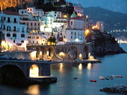 Amalfi Coast at Night Photograph by Donna Corless