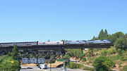 The California Zypher Crosses I-80 Bridge Print Photograph by Jim Thompson