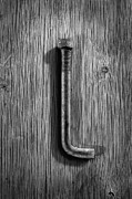 Anchor Bolt on Plywood 69 in BW Photograph by YoPedro