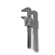 Antique Adjustable Wrench Front in Black and White Photograph by YoPedro