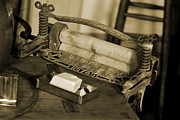 Antique Laundry Ringer and Handmade Lye Soap in Sepia Photograph by Colleen Cornelius Antique Laundry Ringer and Handmade Lye Soap in Sepia Photograph by Colleen Cornelius