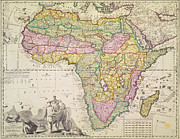Antique Map of Africa Drawing by Pieter Schenk