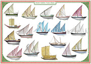Arab and Indian trade ships Painting by The Collectioner