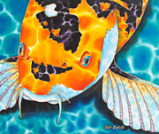 Asagi Koi Painting by Daniel Jean-Baptiste
