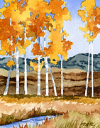 Aspen Trees Painting by David Rogers
