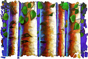 Aspen Trees Fresco Digital Art by Lena Owens