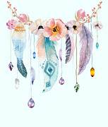 Atherstone Feather Spirit Gazer Painting by Little Bunny Sunshine