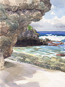 Atiu, Tumai Beach Painting by Judith Kunzle