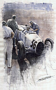 Auto Union B type 1935 Italian GP Monza B Rosermeyer Painting by Yuriy Shevchuk