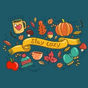 Autumn Is The Time To Stay Cozy Painting by Little Bunny Sunshine