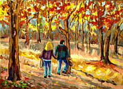 Autumn Stroll On Mount Royal Painting by Carole Spandau Autumn Stroll On Mount Royal Painting by Carole Spandau