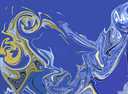 Azure Marbling Digital Art by Gina Harrison