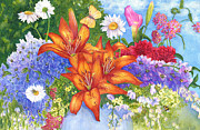 Backyard Bouquet Painting by June Hunt