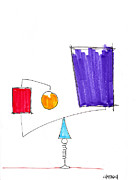 Balancing Act Drawing by Teddy Campagna