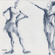 Ballet Sketch Two Dancers Shift Drawing by Beverly Brown