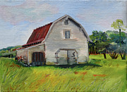 Barn-Harrison Park, Ellijay-Pinson Barn Painting by Jan Dappen