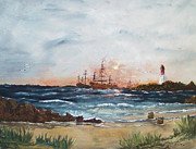 Barnegat Lighthouse Painting by Miroslaw Chelchowski Barnegat Lighthouse Painting by Miroslaw Chelchowski