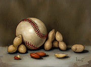 Baseball And Penuts Painting by Clinton Hobart
