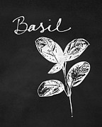 Basil Black and White- Art by Linda Woods Mixed Media by Linda Woods Basil Black and White- Art by Linda Woods Mixed Media by Linda Woods
