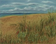 Beach and Clouds Painting by Barrie Stark