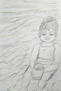 Beach Baby Drawing by Suzanne Berthier Beach Baby Drawing by Suzanne Berthier