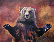 Bear Hugs Painting by J W Baker