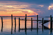Beautiful Sunset at the Old Shrimp Boat Dock, Amelia Island, Florida Photograph by Dawna Moore Photography