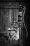 Black and White Still Life of Rusty Water Pump with Bucket Photograph by Randall Nyhof Black and White Still Life of Rusty Water Pump with Bucket Photograph by Randall Nyhof