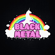 BLACK METAL Funny Unicorn / Rainbow Mosh Parody Design Digital Art by Philipp Rietz