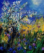 Blooming appletree Painting by Pol Ledent