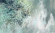 Blue and Gray Modern abstract art Painting by Lourry Legarde