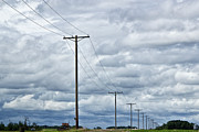 Blue Clouds with Power Lines over Farm Landscape in Saskatchewan Canada Photograph by Randall Nyhof Blue Clouds with Power Lines over Farm Landscape in Saskatchewan Canada Photograph by Randall Nyhof