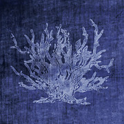 Blue Coral- Art by Linda Woods Mixed Media by Linda Woods