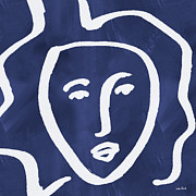 Blue Lady- Art by Linda Woods Mixed Media by Linda Woods