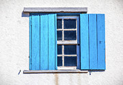 Blue Shutters of Peniche Painting by David Letts