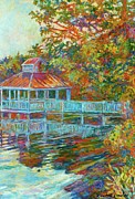Boathouse at Mountain Lake Painting by Kendall Kessler