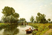 Boating on the Stour Painting by MotionAge Designs