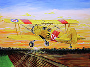 Boeing Stearman 75 Kaydet Painting by Karl Wagner