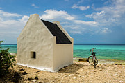 Bonaire - White Slave Hut and Bicycle Photograph by Mark Rogers