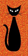 Boomerang Cat in Orange Digital Art by Donna Mibus