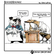 BoozeHoundz #1 Fleas Drawing by John LaFree