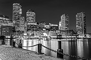 Boston Waterfront Boston Skyline Boston MA Harbor Towers Black and White Photograph by Toby McGuire Boston Waterfront Boston Skyline Boston MA Harbor Towers Black and White Photograph by Toby McGuire