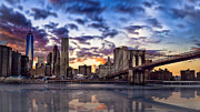 Brooklyn Bridge Manhattan Sunset Photograph by Alissa Beth Photography