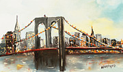 Brooklyn Bridge  Painting by Miroslaw  Chelchowski