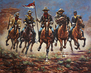 Bugler And The Guidon Painting by Harvie Brown Bugler And The Guidon Painting by Harvie Brown