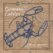 Burlap Lobster Mixed Media by Debbie DeWitt