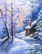 Cabin in the Woods Painting by Barbara O'Toole
