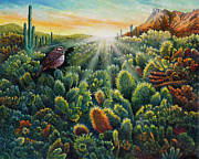 Cactus Wren Painting by Michael Frank